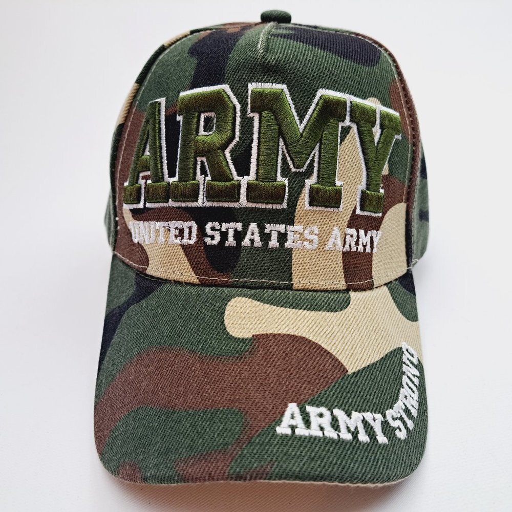 US Army Camouflage Baseball Cap Hat Embroidered Military Active or Veteran…